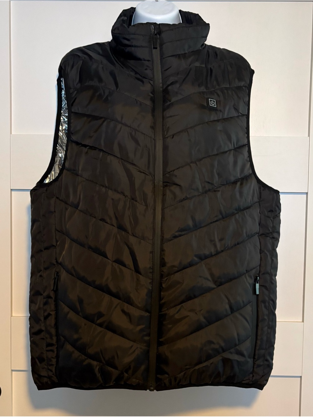 Uni-Sex Mens/Womens Black Quilted Heated Vest - Lightweight Insulated Layer